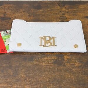 BADGLEY MISCHKA Long Card White Wallet 7.75” X 4.25” X 1.00” Card Holder…